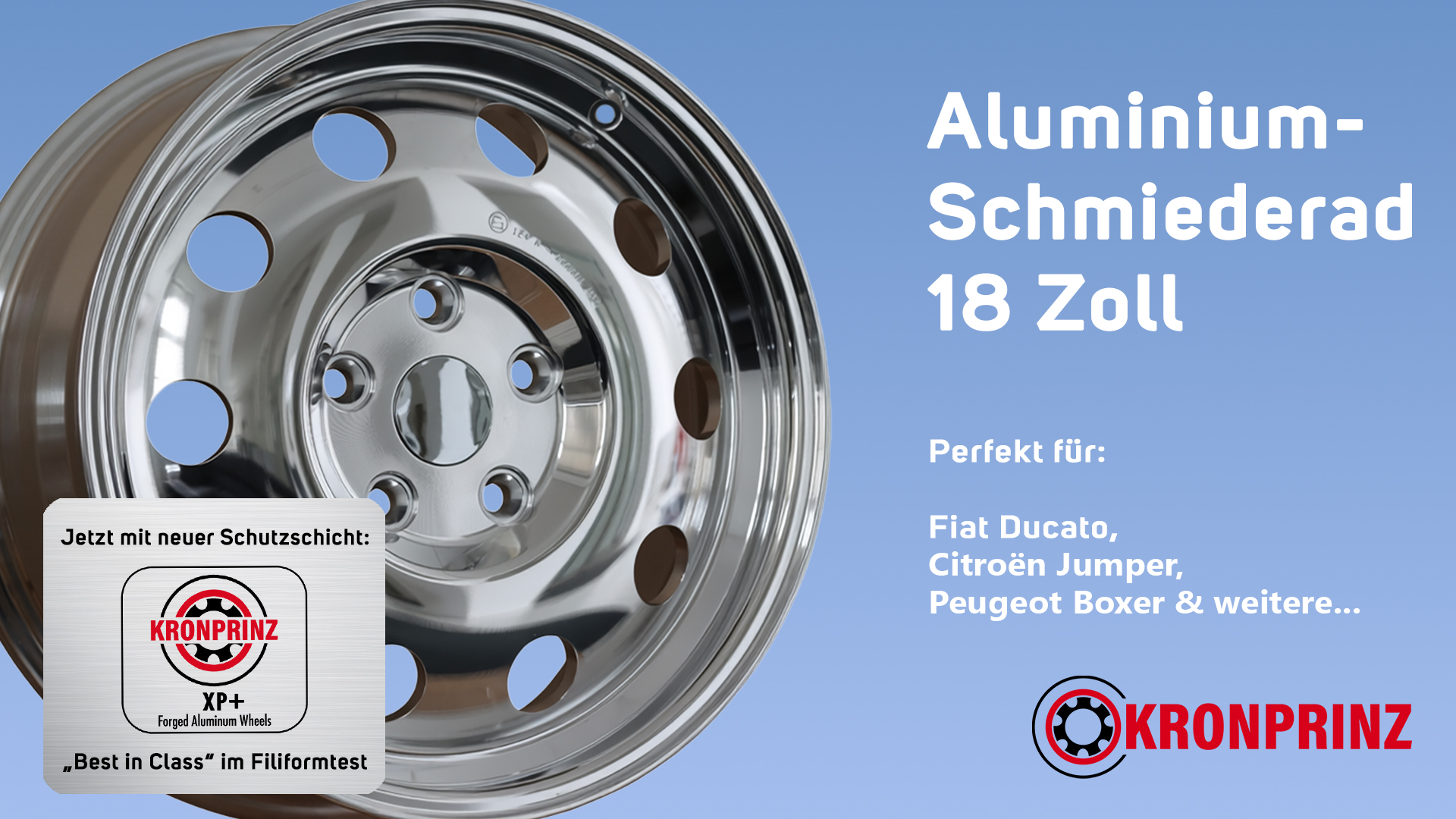 KRONPRINZ 18-Zoll-Aluminiumschmiederad für Transporter und Reisemobile
